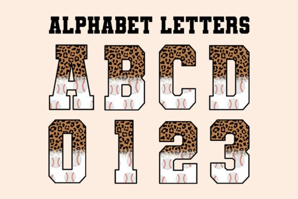 Baseball Leopard Alphabet Letters2: A Bold Design Asset