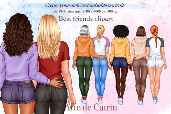 Best Friends Clipart: Soul Sisters Art for Your Projects