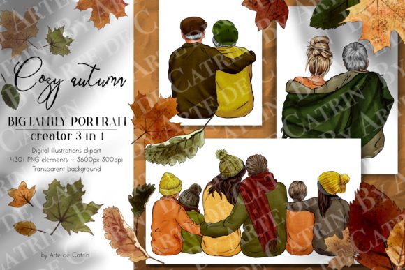 Big Family Portrait Creator 3 in 1: A Complete Clipart Toolkit