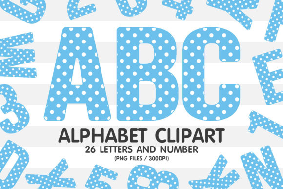 Blue Polka Dot Clipart Alphabet: A Playful Design Asset