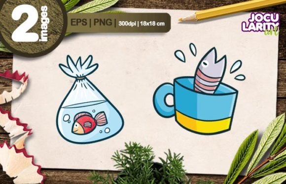 Bring Playful Personality to Your Projects with a Funny Fish in Container Cartoon Vector
