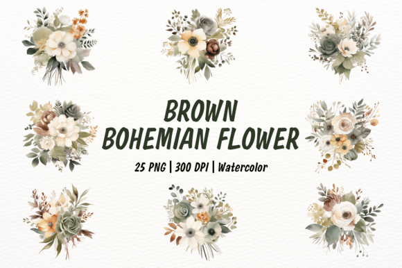 Brown Bohemian Flower Bouquet Clipart: A Designer's Guide