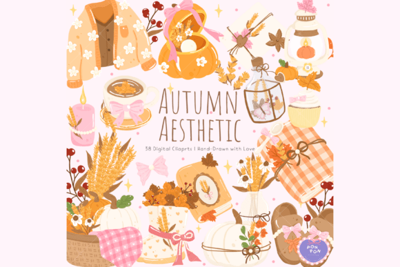 Cozy Autumn Aesthetic Clipart: Your New Favorite Design Asset