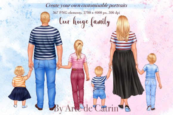 Our Huge Family Clipart, Parents Clipart: Endless Creative Uses