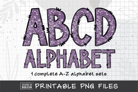 Purple Glitter Alphabet: A Sparkling Asset for Modern Designers