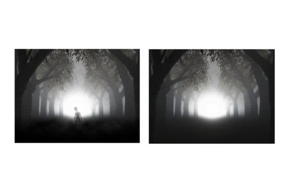 Spooky Landscape Duo: Elevate Your Halloween Designs