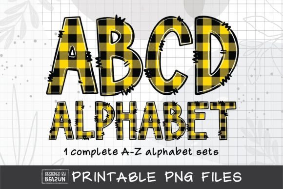 Yellow Buffalo Plaid Alphabet: A Rustic Design Powerhouse